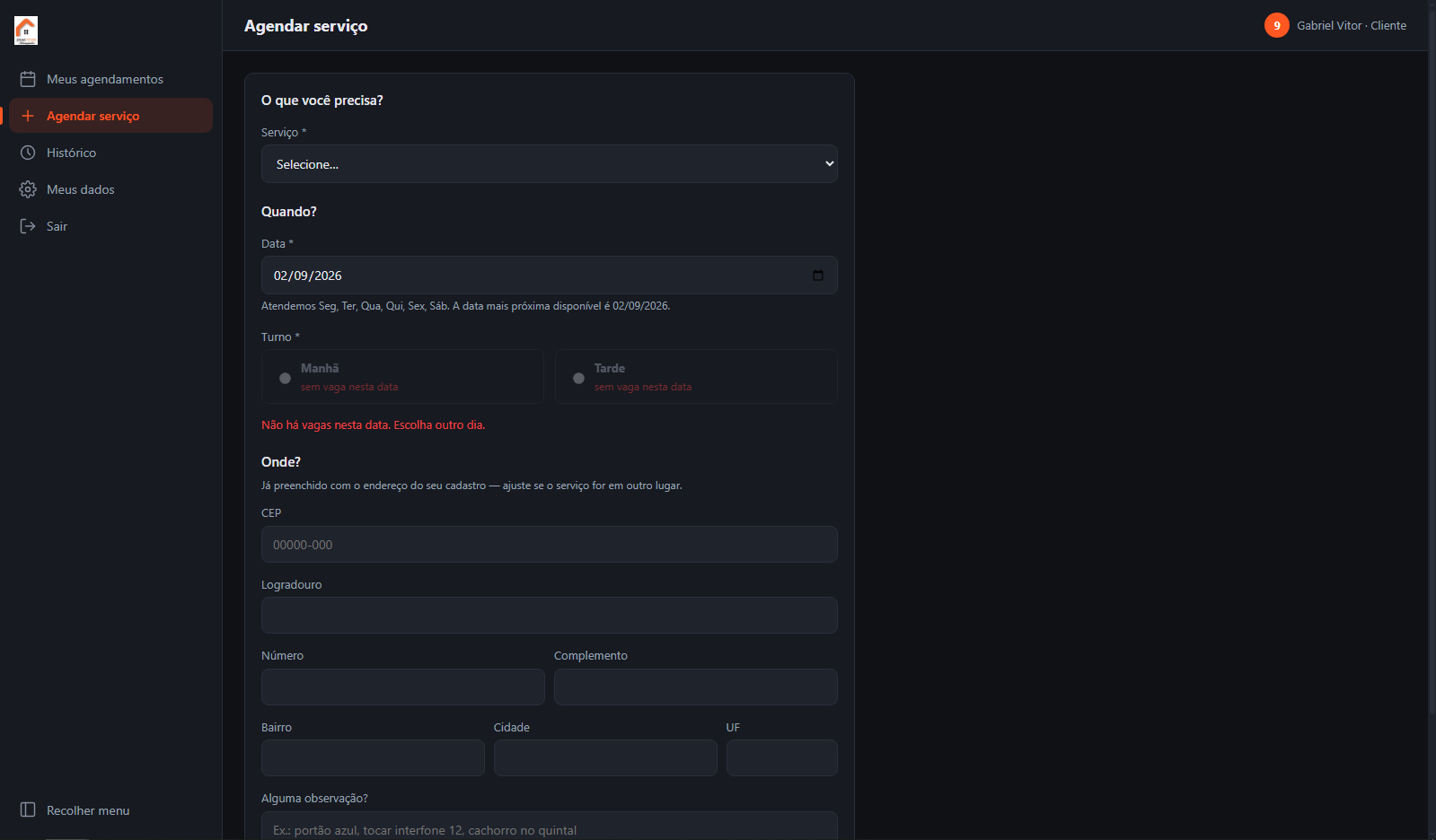 Portal do cliente